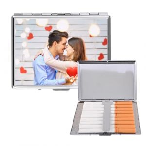 &Eacute;tui &agrave; Cigarettes Personnalis&eacute;, OXYEFEI Avec des photos de Gravure Cr&eacute;atives, L&eacute;ger et Portable Etui Paquet Cigarette, Bo&icirc;te de Rangement de Tabac &Eacute;tanche ​puor Homme Femme (argent) (OMHZ-EU, neuf)