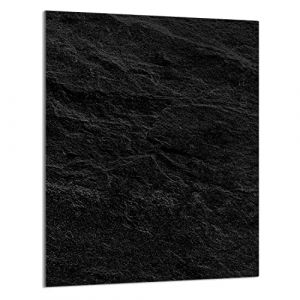 DarHaus Plaque de recouvrement, 40 x 52 cm, en verre, pour cuisini&egrave;res &eacute;lectrique, &agrave; induction, convient comme d&eacute;coration, protection anti-&eacute;claboussures ou planche &agrave; d&eacute;couper, Ardoise Noir (ExtraMerchant, neuf)