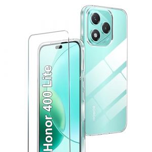 Rojeuinn Coque pour Honor 400 Lite Protection Case + 1 pièce Verre Trempé Protection écran,Protecteur d'écran Ultra-Clair,dureté 9H,Coque en Silicone TPU,Antichoc,Fin,Doux-Transparent (Yinuodianzi-eu, neuf)