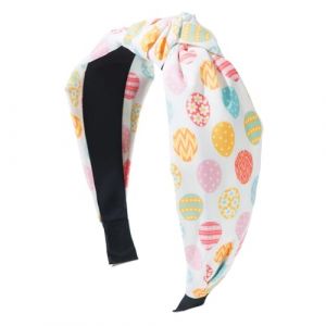 Bandeaux de Pâques pour femme | Large nœud supérieur Happy Easter Bandeau avec imprimé œuf de lapin, accessoires de cheveux de printemps pour femme, one size, Zinc, Sans pierre précieuse (Lyuting, neuf)