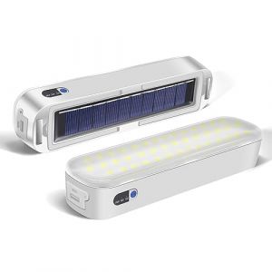 Civikyle 1-pièce LED Lanterne solaire Lampe de camping magnétique Lumière de tente extérieure 6000mAh USB Rechargeable Accessoires de camping Banque de puissance Lampe de secours pour Blockout (Blanc) (Civikyle, neuf)