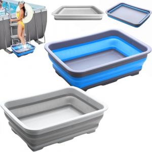 Pediluve Piscine,Nouveau Bassine Pied,Bassine Pour Bain De Pieds Pliable Antidérapant,Accessoires Pour Piscine,37x27x11.8cm,Pour Rince Pied Piscine,Rincez Vos Pieds,Garde La Piscine Propre (1, 2Mix) (FEIBAO&-Wu, neuf)