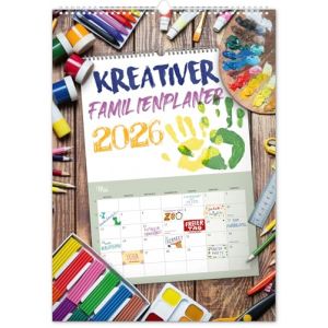 NOTIQUE Calendrier de bricolage 2026 XXL &ndash; Calendrier familial cr&eacute;atif &agrave; personnaliser et &agrave; colorier &ndash; Calendrier photo &ndash; Calendrier cr&eacute;atif mural 33 x 46 cm (PRESCO GROUP A.S., neuf)