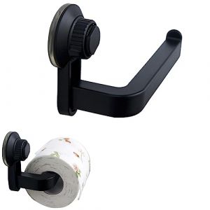 Porte-papier toilette avec ventouse - Fixation murale sans per&ccedil;age - Forte adh&eacute;rence - Pour salle de bain et cuisine - Noir (yuejiyang, neuf)