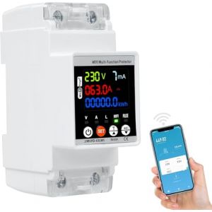 DeWin Compteur d'&eacute;lectricit&eacute; WiFi, Compteur d'&eacute;nergie Intelligent 63A Moniteur de consommation d'&eacute;nergie num&eacute;rique Disjoncteur de surtension et de sous-Tension (Dewinshop, neuf)