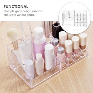 Homoyoyo Organisateur Maquillage Transparent Acrylique Bo&icirc;te de Rangement Cosm&eacute;tique avec Compartiments Multiples Rangement Pratique pour Accessoires de Beaut&eacute; pour Valise et Bureau (Alda Jin, neuf)
