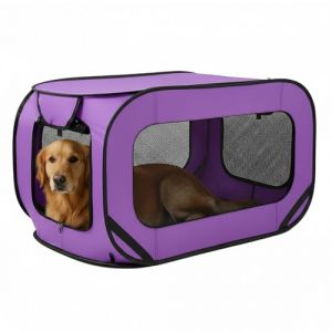 Parc pour Chien, Parc Pliable 94 * 53 * 53 cm pour Animaux, Enclos Chat Chiot Pliable Imperm&eacute;able Fermeture &Eacute;clair pour Int&eacute;rieur, Ext&eacute;rieur, Voyage, Camping, Activit&eacute;s en Plein Air, Violet (huasimple, neuf)