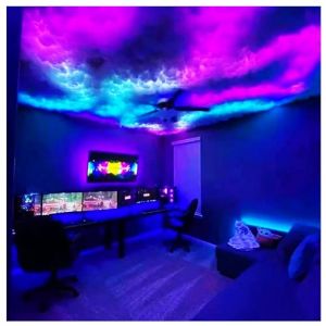 Led Nuage Plafond Coton, LED Nuage Lumi&egrave;re, Plafonnier Nuage, Lampe De Nuit LED Cloud Avec Couleur R&eacute;glable Avec Contr&ocirc;le D'application Bande Lumineuse De D&eacute;coration De Bar 2m (JiaSheng Supermarket, neuf)