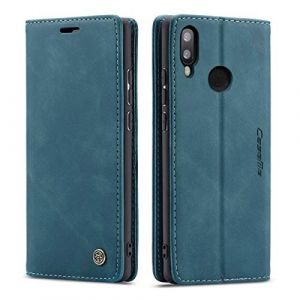 mvced Coque Compatible avec Huawei P20 Lite,Anti-Choc Housse en Cuir Premium Flip Case Portefeuille Etui,Bleu (cmdkd, neuf)