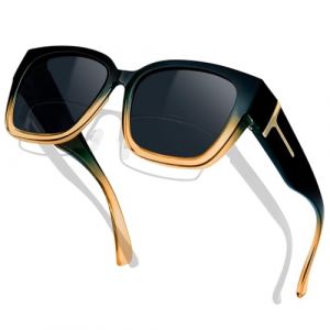 KANASTAL Surlunettes de Soleil Polaris&eacute;es Homme et Femme Sur Lunettes de Soleil Carr&eacute;e Protection UV400 Lunettes Verre Noir Monture D&eacute;grad&eacute;e Bleu-marron (kanastal, neuf)