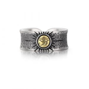 LAOYEFACAI Bague Homme mat en Argent Sterling 925 œil D'Horus Bague Ouverte Vintage Gothique Hommes Bagues (01) (chaozhouwanshishun, neuf)