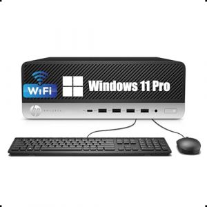 HP ProDesk 600 G3 SFF Ordinateur de bureau Intel Core i3-7100, 8 Go de RAM, disque dur 500 Go, WiFi, Bluetooth, clavier QWERTY am&eacute;ricain, Windows 11 Pro (reconditionn&eacute;) (KDSHAN EU Store, neuf)