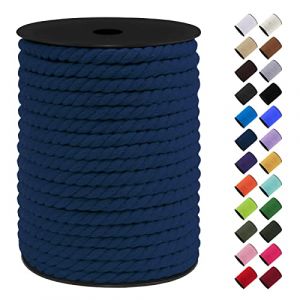 LEREATI Corde Macramé 8mm, 40m Fil Macramé Ficelle Corde Cordon Coton Naturelle, Grosse Corde Douce pour DIY, Porte Plante Mural, Jardin Décoration, Artisanat (Bleu Foncé) (LEREATI, neuf)