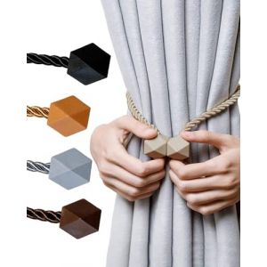 MYGLOAR 4 Paquets d'embrasses de Rideaux magnétiques Attaches Rideaux en Coton tissé à la Main Supports de Rideaux embrasses à Rideaux Attaches de Rideaux pour Rideaux Bohême(4 couleurs) (GAO JIA  DE  DIAN, neuf)
