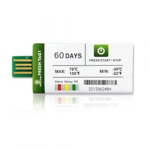 Freshliance Enregistreur de Température USB avec 30000 lectures, Enregistreur de Température à usage unique avec le rapport PDF/CSV, Couverture de haute précision 60 jours 1 paquet, Fresh Tag 1 (Everyoungwire, neuf)