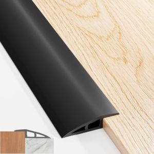 Starvortex Barre de Seuil Adhesive, 100x5cm PVC Barre de Seuil, Seuil de Porte Adhesif pour des Hauteurs Comprises Entre 5 mm et 10 mm, Seuil de Porte Rattrapage Niveau Etanche (Noir) (Starvortex EU, neuf)