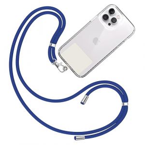 TBOC Cordon Collier Laniere Portable [Bleu &Eacute;lectrique] avec Patch de Fixation [Blanc Ice] et Sangle de Suspension Amovible R&eacute;glable et R&eacute;sistante Compatible avec Toutes Marques T&eacute;l&eacute;phone Accessoires (THE BIG OUTLET COMPANY, neuf)