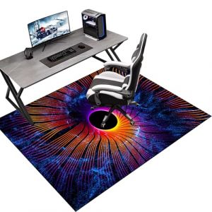 Tapis protège Sol, Gaming Tapis de Chaise pour Les Chaises de Jeu ou de Bureau, 120 x 140 cm Tapis antidérapant sous Chaise de Bureau, Protège Les Sols, Planchers, Parquets, pour Gaming et Le Travail (Tkuhknag, neuf)