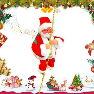 NCKIHRKK Père Noël Automate Grimpeur, Pere Noel Qui Grimpe Décoration Père Noël, Pere Noel Exterieur Figure Personnage de Pere Noel Musical Décoration Para Jardin Mural de Fenêtre d'arbre (AMICO MICHELE, neuf)