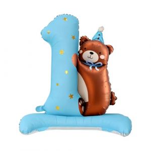 Deco Anniversaire 1 An Fille Garcon, Ballon Ours, Ballon Anniversaire 1 An, ballon Bebe 1 An, BalloN Animaux, Decoration anniversaire Animaux de la For&ecirc;t (ZHANGYUMEI LIMITED, neuf)