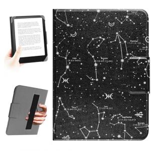 HoYiXi L'étui Universel pour eReader de 6,8 Pouces,7 Pouces, Compatible avec Pocketbook, Tolino, Sony, Kindle Paperwhite, Kobo E-Book Reader, Corde à Main élastique, for 6,8"-7" eReader,Constellation (Somei, neuf)