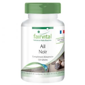 Fairvital | Ail noir 600mg - 120 gélules Extrait d'ail noir concentré 15 fois - pour 4 mois - qualité contrôlée et dosage élevé - 100% végétalien - Made in Germany (Fairvital - substances vitales bioactives, neuf)