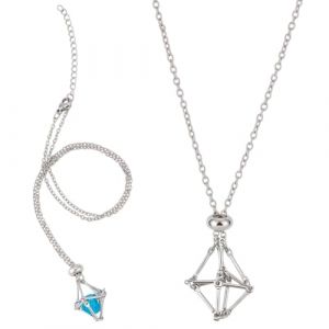 Beebeecraft 1 bo&icirc;te 2 pi&egrave;ces Support de Cristal Collier Cage 304 acier Inoxydable R&eacute;glable Vide Pierre Cage Colliers Pierres Pr&eacute;cieuses Bijoux M&eacute;tal Vide Pendentif Filet pour Femmes Hommes Bijoux (Beebeecraft FR, neuf)