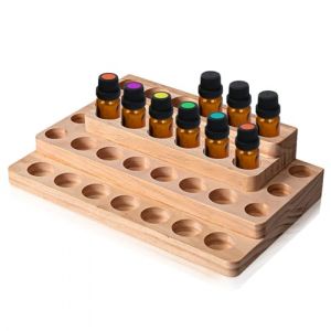 WEGREAT Pr&eacute;sentoir Huile Essentielle Bois 4 Couches avec 30 Emplacements Support de Huile Essentielle, &Eacute;tag&egrave;re de Rangement d'Huile Essentielle pour Huiles Parfum&eacute;es et Autres Petits Objets (ANDRECHR, neuf)