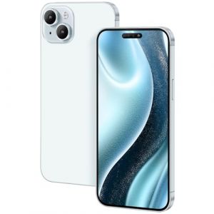 FufoneUS Affichage Faux Jouets téléphone téléphone Portable modèle métallique réplique Non Fonctionnement 1:1 téléphone pour téléphone 15 Faux Jouet Mobile (pour 15 Bleu Écran Couleur) (Hombodar Tech, neuf)