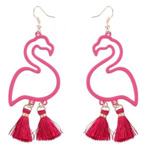 Boucles d'Oreilles Flamant Rose pour Femme, Alliage Boucles d'Oreilles Pendantes Flamant Rose Bijoux d'Oiseaux pour un Usage Quotidien Été Plage Fête Tropicale (Bai Yun, neuf)