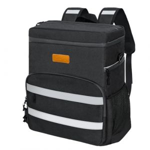 kiximay 30L Sac à Dos Isotherme à Glacière - Grand Sac a Dos de Pique-Nique Isotherme, Sac Isotherme Portable Cooler Backpack Bag, pour Hommes Femmes pour Repas Camping, Pique-Nique, Barbecue (Noir) (MILANDINKA OÜ, neuf)