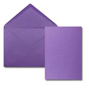 FarbenFroh by GUSTAV NEUSER Lot de 50 cartes simples, avec enveloppes, format A6/C6, violettes, 14,8 x 10,5 cm, sans pliure (GUSTAV NEUSER GmbH, neuf)