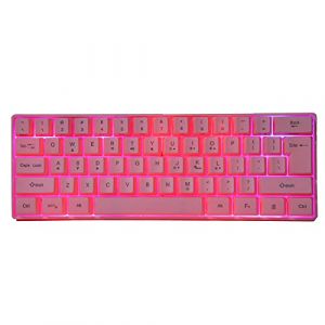 ASHATA Clavier Mécanique de Jeu Rose, 61 Touches RGB Rétro-éclairé Ordinateur Clavier de Jeu USB Clavier de Joueur éclairé pour Ordinateur Portable PC (Richer-R123, neuf)