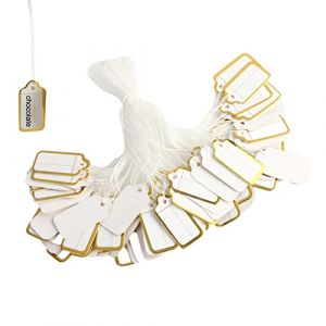 100Pack Etiquettes vierges avec ficelle Etiquettes avec ficelle Etiquettes &agrave; suspendre pour cadeaux Etiquettes personnalis&eacute;es Etiquettes de prix Etiquettes d'exp&eacute;dition vierges pour cadeaux Bijoux (krosser, neuf)