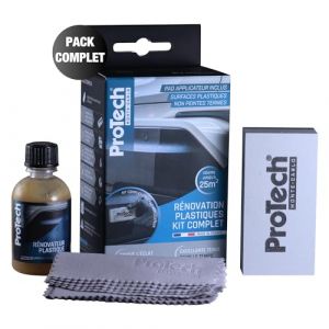 ProTechMC | Kit Complet Rénovateur Plastique pour Voiture | Restauration Plastiques Extérieurs | Éclat et Brillance d'origine Assurés | Made in France | 50 ML (Protech Services, neuf)