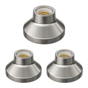 ledscom.de 3 pi&egrave;ces plafonnier/douille de lampe ELEKTRA, porcelaine, argent brillant, 1x E27 max. 300W (LEDs Com GmbH, neuf)