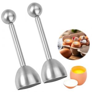 Lot de 2 Ouvre-Œufs en Acier Inoxydable, Coupe-œUf Outil D'Oeuf Décapsuleur Coquille Oeuf, Ouvre Oeuf Coupe Oeuf à la Coque Outil de Cuisine, pour Ouvrir les Coquilles d'œufs Crus et Cuits(13cm*3.8cm) (MCLMYEU, neuf)