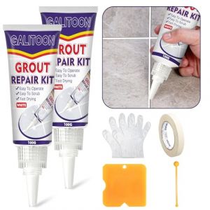 Kit de Réparation de Joints de Carrelage, Lot de 2 Réparations de Joints de Carrelage, Réparation de Joints de Carrelage à Séchage dans la Salle de Bain, Restauration (Bianco, 2) (Joyhomer, neuf)