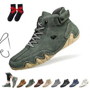 Bottes Hautes En Daim Faites À La Main Italiennes Chaussures Beck for Hommes Baskets Décontractées Imperméables En Daim Bottines D'extérieur Antidérapantes Et Respirantes Pieds Nus(vert,47 EU) (Clearlove10, neuf)