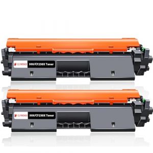 Clywenss CF230X Lot de 2 cartouches de toner noir compatibles avec HP 30X 30A CF230A pour HP Laserjet Pro MFP M227fdw M227fdn M227sdn M203dw M203dn M203d M203 M227d M227 avec puce pages) (Yongyu-1, neuf)