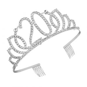 ABOOFAN Couronne Num&eacute;rique Argent&eacute;e 20 Ans Accessoire Cheveux D&eacute;licat D&eacute;coration G&acirc;teau d'Anniversaire Couvre-Chef F&eacute;minin Scintillant Pr&eacute;sent F&ecirc;te Anniversaire Femme Fille (Halleyham, neuf)