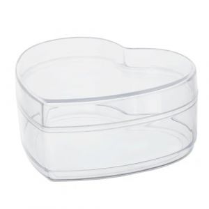 Bo&icirc;te &Agrave; Bijoux En Plastique Acrylique Transparent Bo&icirc;te De Rangement C&oelig;ur/rond Avec Couvercles Pour Pilules De Bonbons Et Petit R&eacute;cipient &Agrave; Bijoux Avec Couvercle (CHIDasq, neuf)