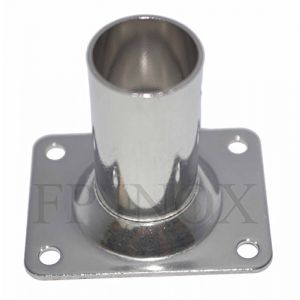 FP INOX Embase/Platine Rectangulaire pour Tube de &Oslash; 25mm Droite 90&deg; INOX A4 (FP INOX, neuf)