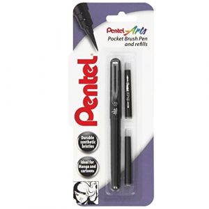 Pentel Stylo pinceau Encre noire 2 recharges (allpremio, neuf)