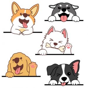 Buer Homie Stickers muraux 3D 5 animaux de compagnie Chien Chiot Stickers Vinyle Décor, Stickers Chien, Autocollant Voiture Chien, Stickers Muraux Animaux (Buerhomie.eur, neuf)