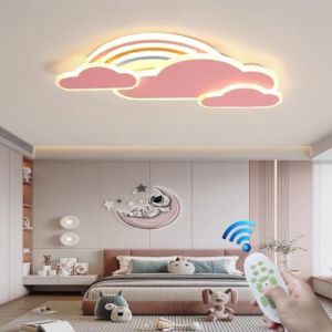 RuiRfh Plafonnier LED lampe chambre d'enfant dimmable t&eacute;l&eacute;commande &eacute;clairage fille gar&ccedil;on chambre Lampe de Plafond moderne arc-en-ciel nuage design suspension salon salle &agrave; manger salle de bain lustre (RuiRfh-FR, neuf)