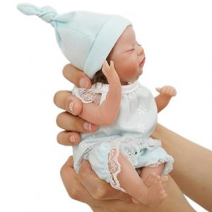 YIHANGG Mini Poup&eacute;e Reborn R&eacute;aliste Poup&eacute;e Nouveau-n&eacute; Souple Corps Entier en Silicone Solide Poup&eacute;e Taille de la Paume Cadeaux Collections(6inch/15cm(StripeA)) (kepuhong, neuf)