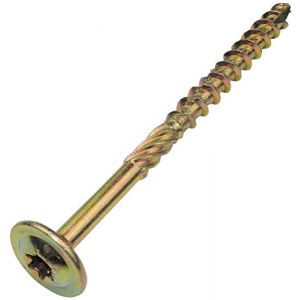 AERZETIX - C48350 - Lot de 100 Vis à bois Ø6x90mm - à tête large bombée - à empreinte étoile Т30 (Tuning, neuf)