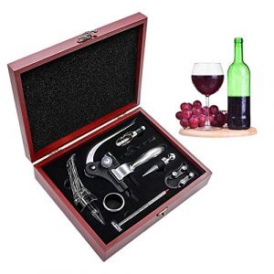 SumDirect Tire Bouchon, Lapin Style 9 Pcs Ouvre-vin avec Coupe-Capsule, Pompe et Thermom&egrave;tre &agrave; Vin A&eacute;rateur,Anneaux Anti-Goutte, Bouchon et Verseur Vin (Sum Direct, neuf)