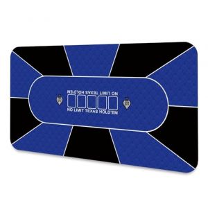 LaiEr Tapis de Poker 10 Joueurs Texas Hold'em Tapis en Caoutchouc Tapis de Poker pour Tables Table de Poker Portable Pliante pour Jeux de Poker Blackjack Casino (200 * 100 * 0.2cm,Blue) (ChunSiFuShi, neuf)